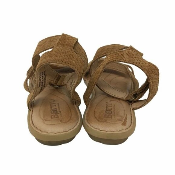 Born August Ankle Strap Flat Sandals Brown 6 - Picture 5 of 10